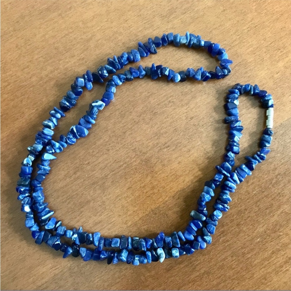 Blue Gemstone Chip Necklace⭐️5/$25⭐️